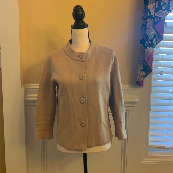 *Charter Club beige sweater button front - Picture 1 of 5